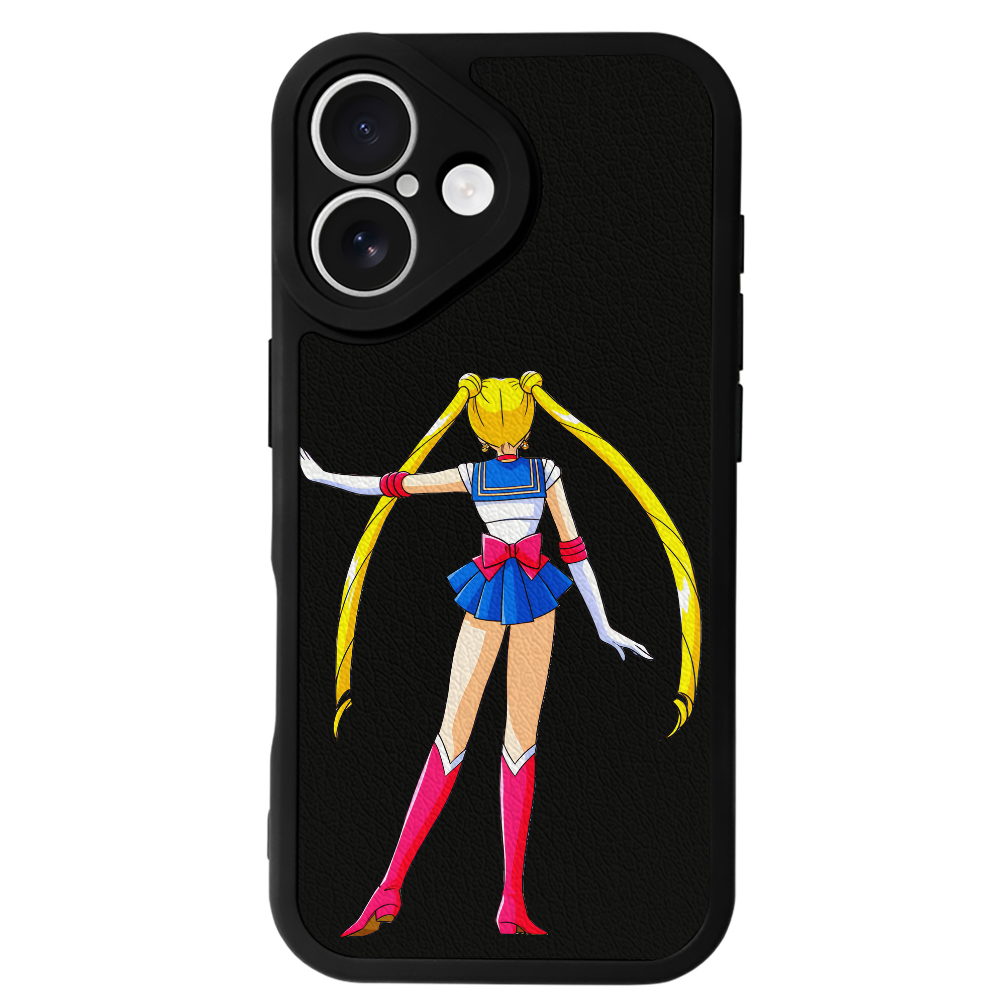 （画像用） 美少女戦士セーラームーン 月野 うさぎ つきの うさぎ Sailor Moon Tsukino Usagi 【iPhone 16シリーズ対応】シリコンスマホケース（レザー調） 材質：シリコン